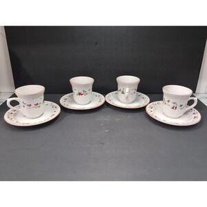 Faberware Babanovsky Tea‎ Cup & Saucer, 8 Piece Set, White Christmas, Tableware